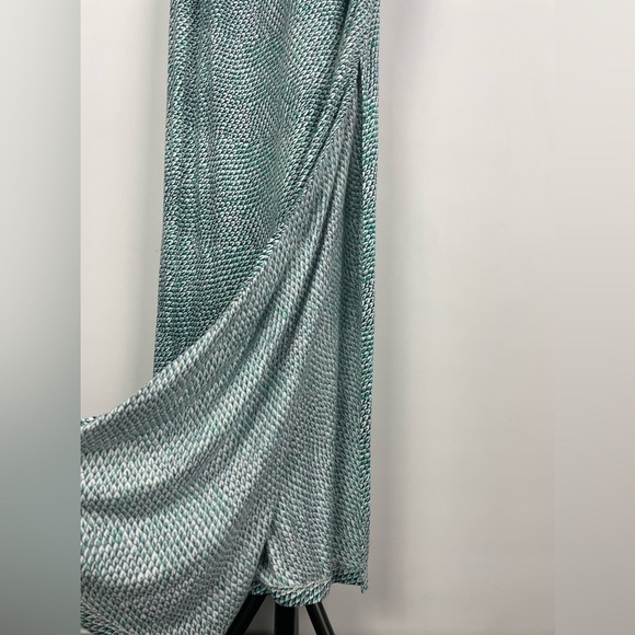 Joie Dalila Blue Green All Over‎ Leaf Pattern Strapless Coastal Beach Maxi Dress - Picture 6 of 10